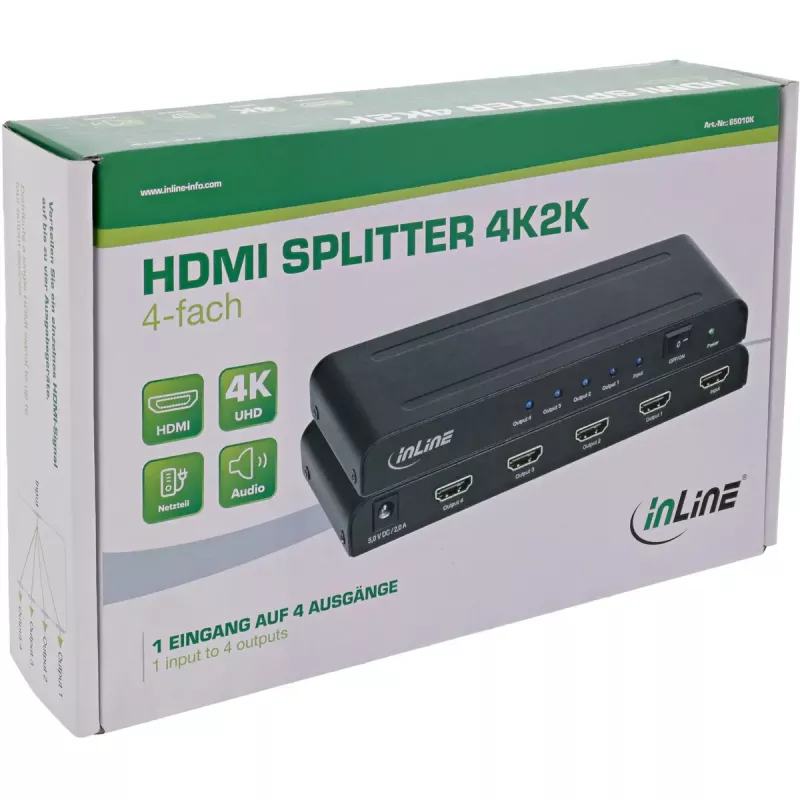 HDMI Video sadalītājs InLine 65010K 4x HDMI 4K Ultra HD