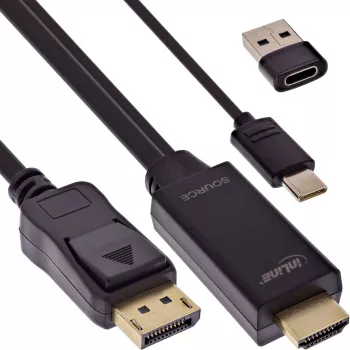 Aktīvs video pārveidotājs InLine 17164I 3840 x 2160 pikseļi HDMI uz DisplayPort