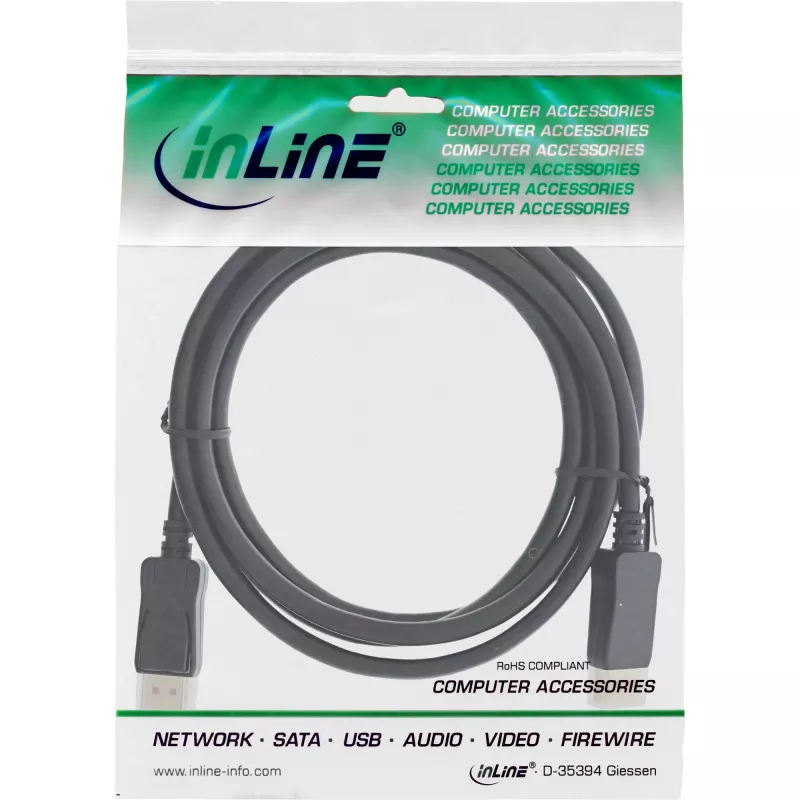 DisplayPort kabelis InLine 15303 3 m Melns DisplayPort uz DisplayPort