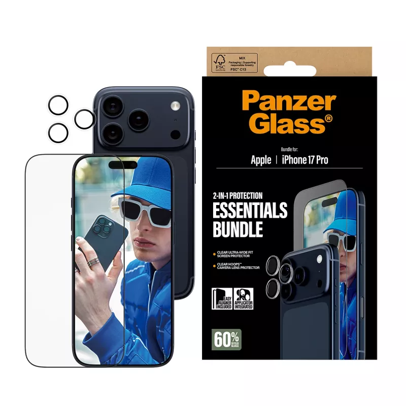 PanzerGlass 2-in-1 Essentials komplekts iPhone 17 Pro Pret skrāpējumiem Triecienizturīgs