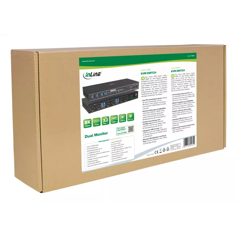 InLine 57885H KVM slēdzis, stiprināms statīvā, melns