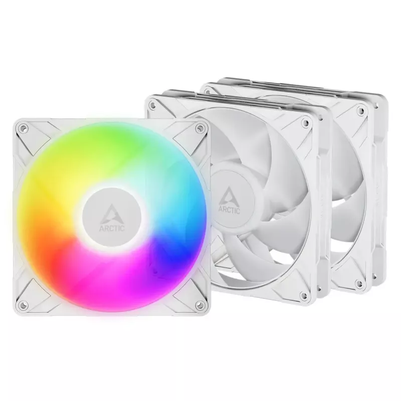 ARCTIC Freezer P14 Pro A-RGB (Balts) - 3 iepakojums 140 mm A-RGB PWM ventilators ar kabeļa sadalītāju