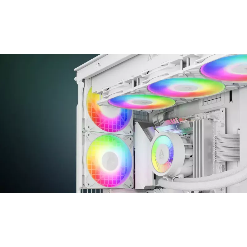 ARCTIC Freezer P14 Pro A-RGB (Balts) - 3 iepakojums 140 mm A-RGB PWM ventilators ar kabeļa sadalītāju