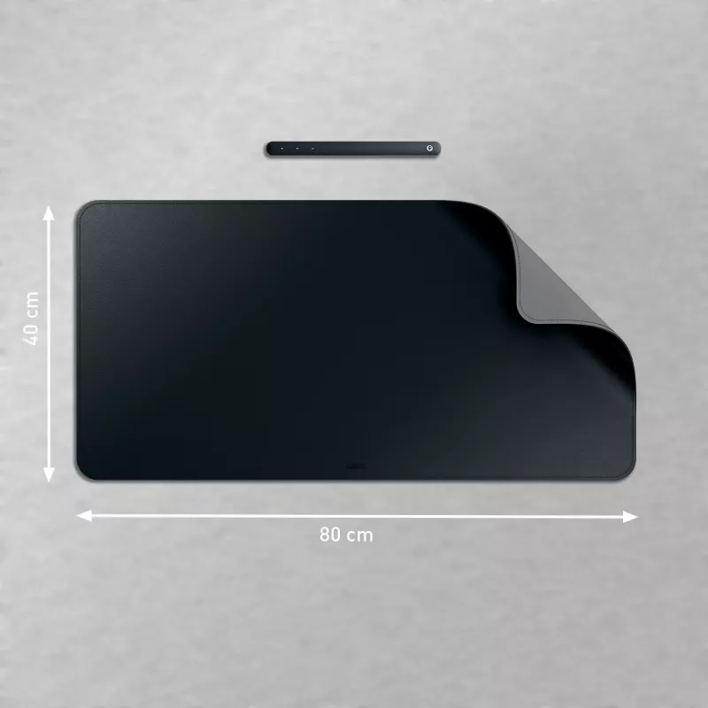 Leitz lielais galda paklājiņš. Produkta krāsa: melna, Materiāls: polivinilhlorīds (PVC). Platums: 400 mm, Dziļums: 800 mm, Augstums: 2 mm