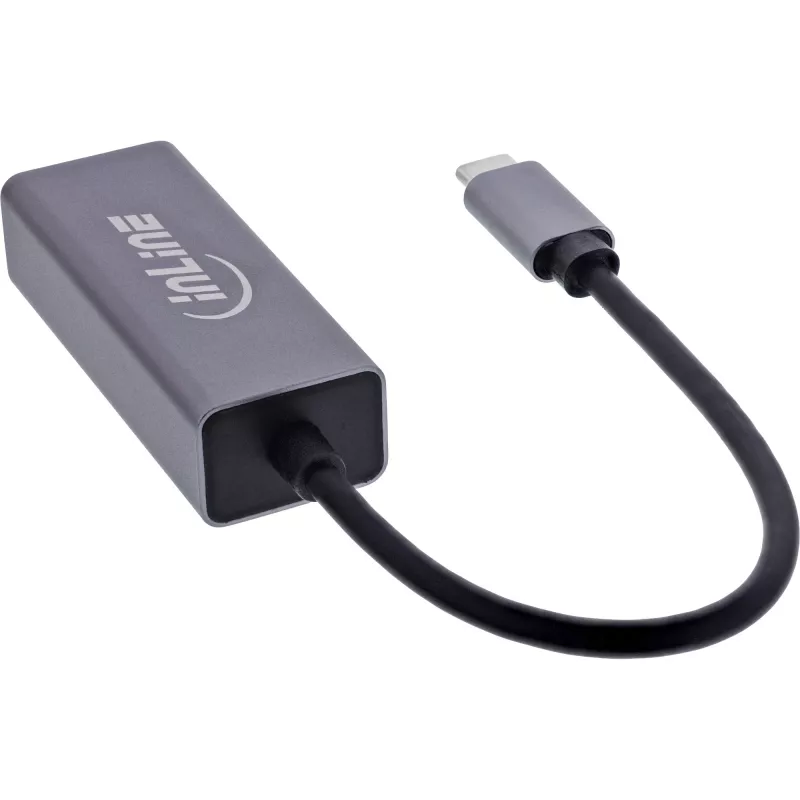 InLine 33380Q RJ-45 adapteris USB Type-C vīrišķais 1 Gbit/s pelēks