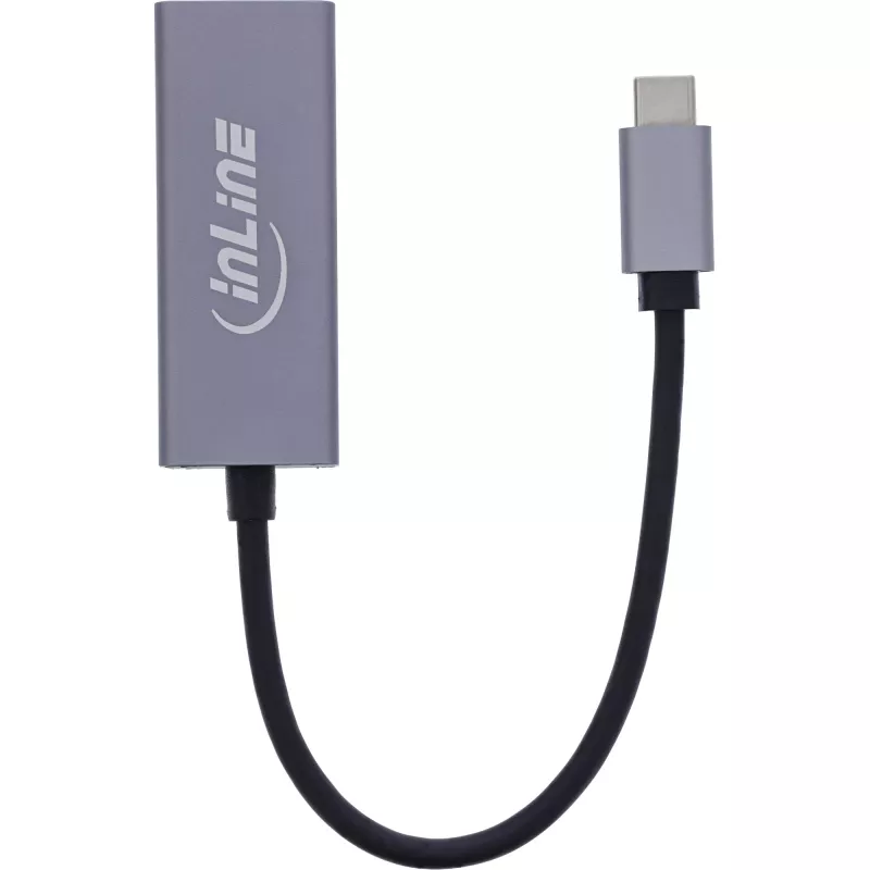 InLine 33380Q RJ-45 adapteris USB Type-C vīrišķais 1 Gbit/s pelēks