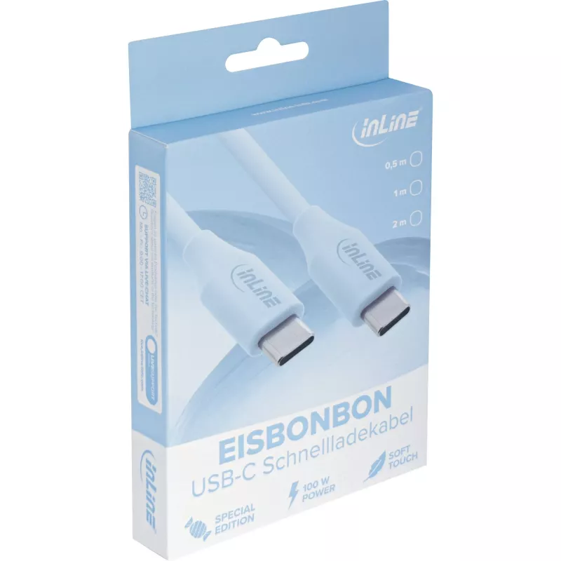 InLine 35891B USB kabelis USB 2.0 1 m USB C Zils