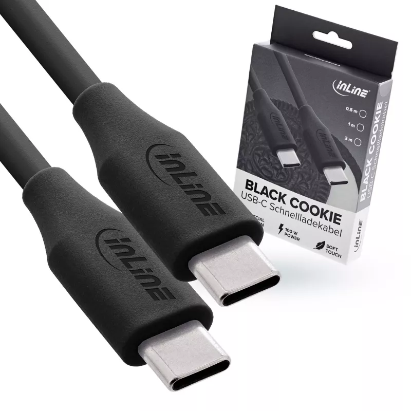 InLine 35891 USB kabelis USB 2.0 1 m USB C Melns