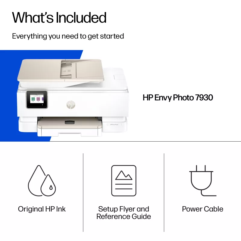 Daudzfunkciju krāsu printeris HP Envy 7930 — termālā tintes druka, A4, 4800x1200 DPI, Wi‑Fi, 15 lpp/min (melns), 10 lpp/min (krāsa)