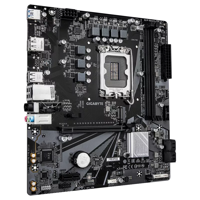 GIGABYTE H610M D3W WIFI6 mātesplate - atbalsta 14. paaudzes Intel Core CPU, 5+1+1 fāžu VRM, līdz 5600MHz DDR4, 1xPCIe 3.0 M.2, Wi-Fi 6, 1GbE LAN, USB 3.2 Gen 1