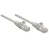 Intellinet tīkla komutācijas kabelis, Cat6, 3 m, pelēks, CCA, U/UTP, PVC, RJ45, zeltīti kontakti, bez aizķeršanās, ar apvalku, mūža garantija