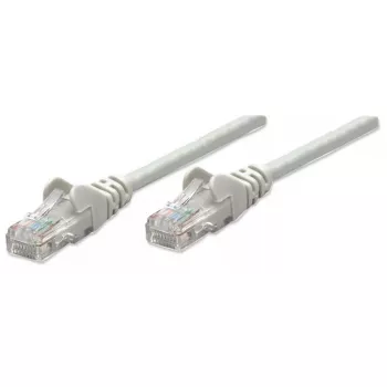 Intellinet tīkla komutācijas kabelis, Cat6, 3 m, pelēks, CCA, U/UTP, PVC, RJ45, zeltīti kontakti, bez aizķeršanās, ar apvalku, mūža garantija