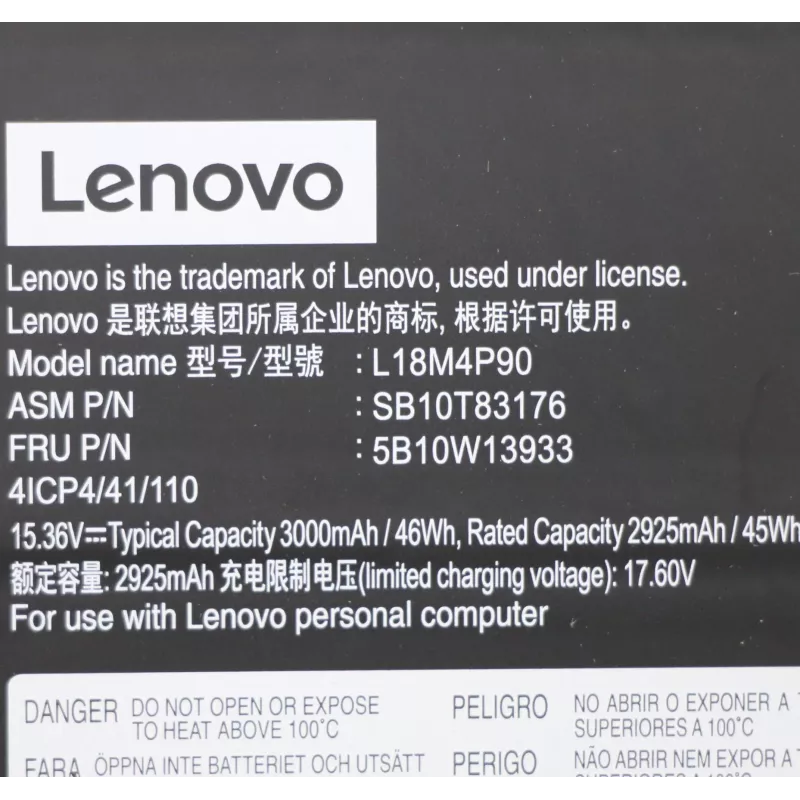 Iekšējais litija jonu klēpjdatora akumulators Lenovo 46 Wh, modelis 5B10W13933