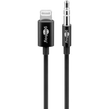 Audio savienojuma kabelis Goobay Apple Lightning 3.5 mm 1 m Melns