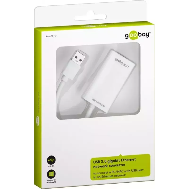 USB 3.0 Gigabit Ethernet tīkla pārveidotājs Goobay 95442