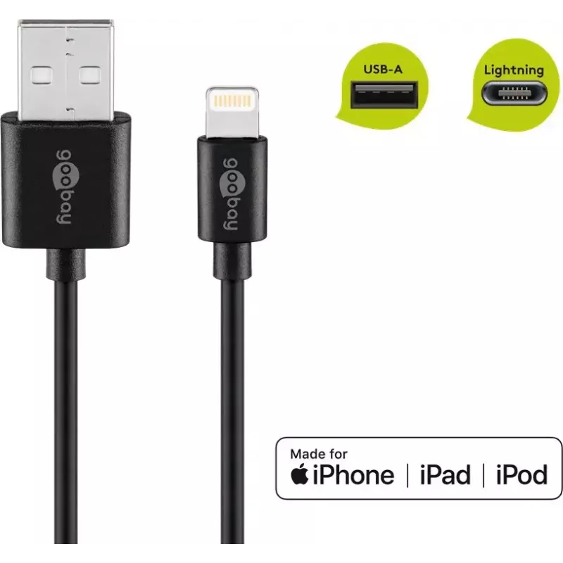Lightning USB uzlādes un sinhronizācijas kabelis Goobay 72906