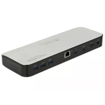 Laptop Dock DeLOCK 87725 Wired Thunderbolt 3 Melns Silver
