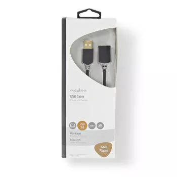 USB kabelis Nedis CCBW60010AT20 2 m USB 2.0 USB A Antracīts
