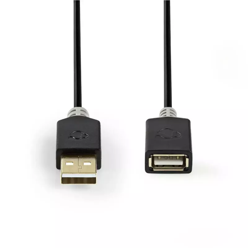 USB kabelis Nedis CCBW60010AT20 2 m USB 2.0 USB A Antracīts