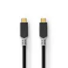 USB kabelis Nedis CCBW64020AT20 USB4 Gen 2x2 2 m USB C Melns Sudrabains