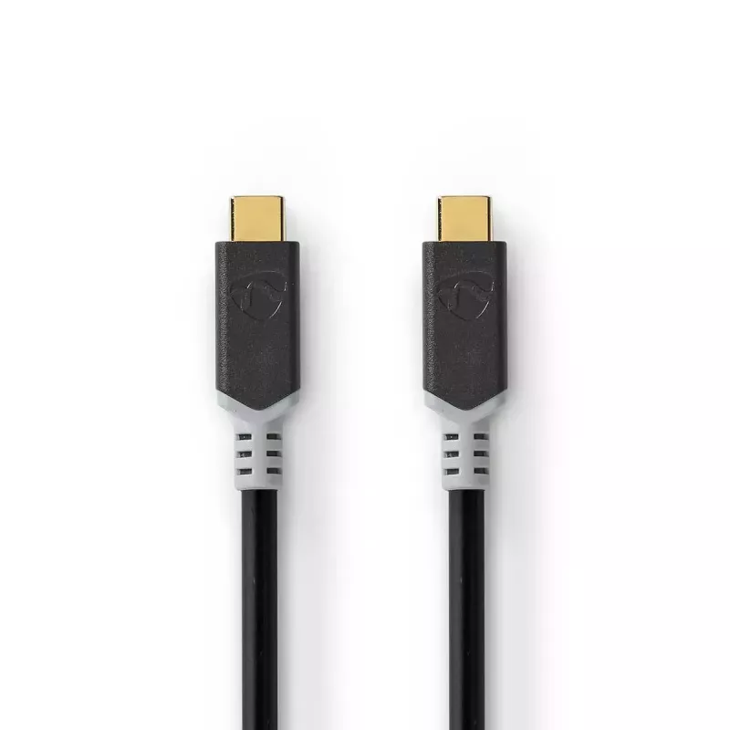 USB kabelis Nedis CCBW64020AT20 USB4 Gen 2x2 2 m USB C Melns Sudrabains