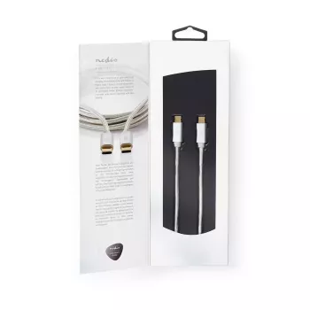 USB kabelis Nedis CCTB60700AL20 2m USB C Alumīnijs USB 2.0