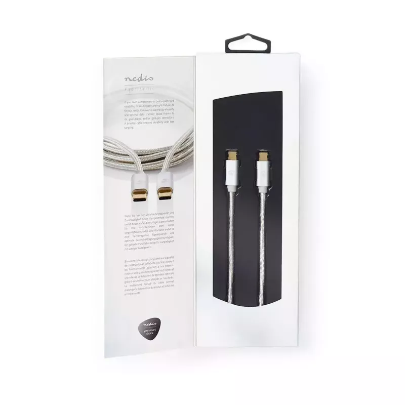 USB kabelis Nedis CCTB60700AL20 2m USB C Alumīnijs USB 2.0
