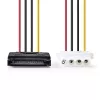 Nedis CCGP73520VA015 iekšējais strāvas kabelis 0,15 m 2 x SATA 15 kontaktu Molex 4 kontaktu