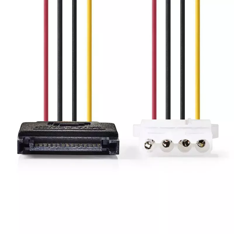 Nedis CCGP73520VA015 iekšējais strāvas kabelis 0,15 m 2 x SATA 15 kontaktu Molex 4 kontaktu