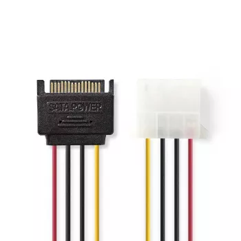 Nedis CCGP73520VA015 iekšējais strāvas kabelis 0,15 m 2 x SATA 15 kontaktu Molex 4 kontaktu