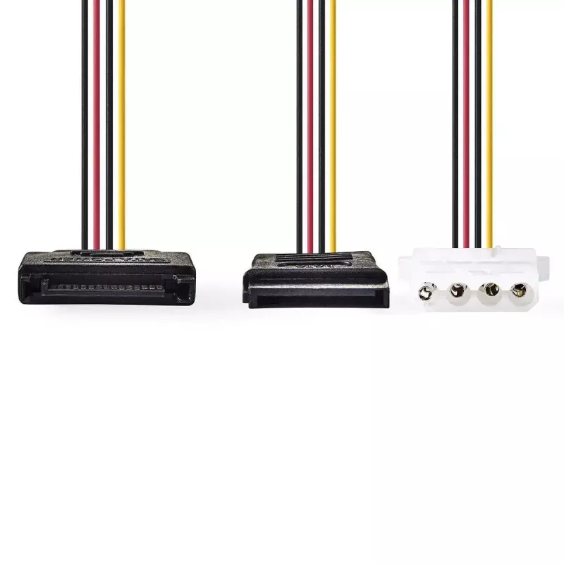 Nedis CCGP73555VA015 iekšējais strāvas kabelis 0,15 m SATA 15-pin Molex