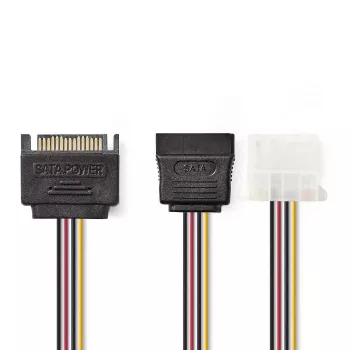 Nedis CCGP73555VA015 iekšējais strāvas kabelis 0,15 m SATA 15-pin Molex
