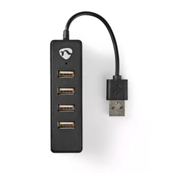 USB centrmezgls Nedis UHUBU2420BK USB 2.0 480 Mbit/s melns