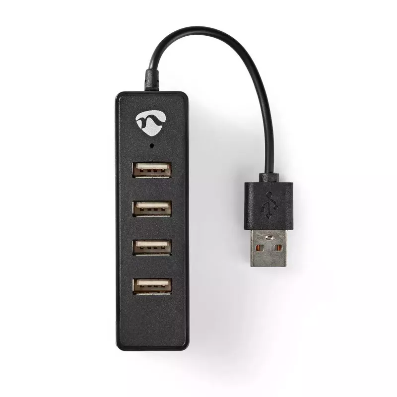 USB centrmezgls Nedis UHUBU2420BK USB 2.0 480 Mbit/s melns