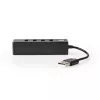 USB centrmezgls Nedis UHUBU2420BK USB 2.0 480 Mbit/s melns