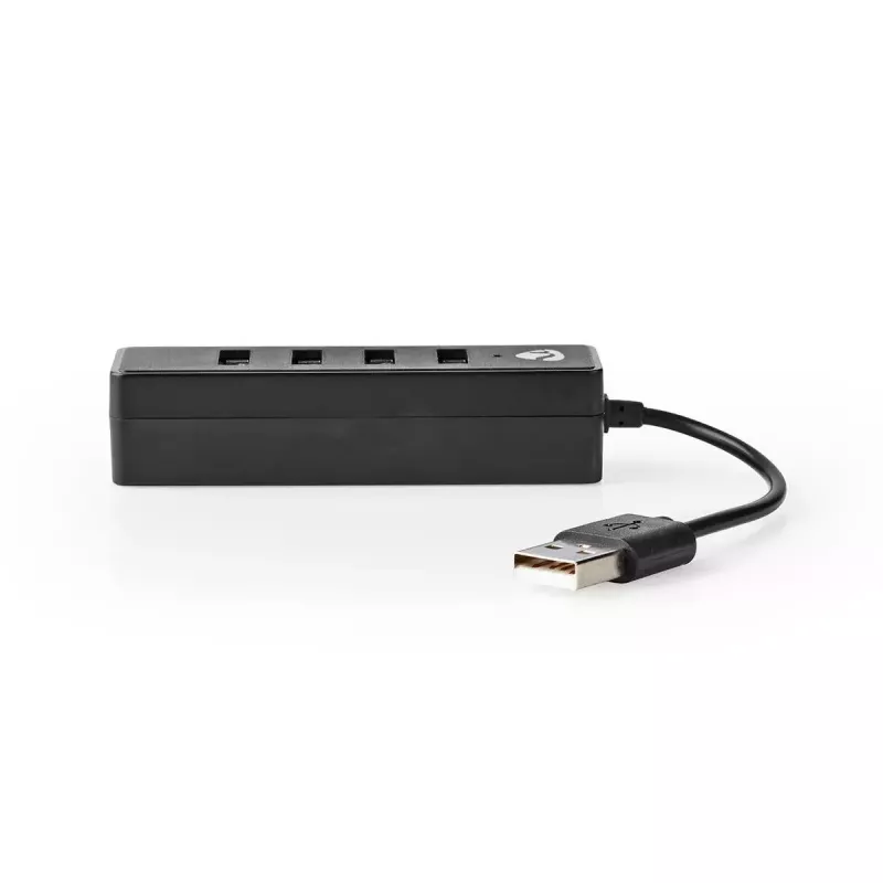 USB centrmezgls Nedis UHUBU2420BK USB 2.0 480 Mbit/s melns
