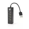 USB centrmezgls Nedis UHUBU2420BK USB 2.0 480 Mbit/s melns
