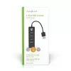 USB centrmezgls Nedis UHUBU2420BK USB 2.0 480 Mbit/s melns