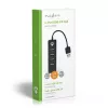 USB centrmezgls Nedis UHUBU2420BK USB 2.0 480 Mbit/s melns