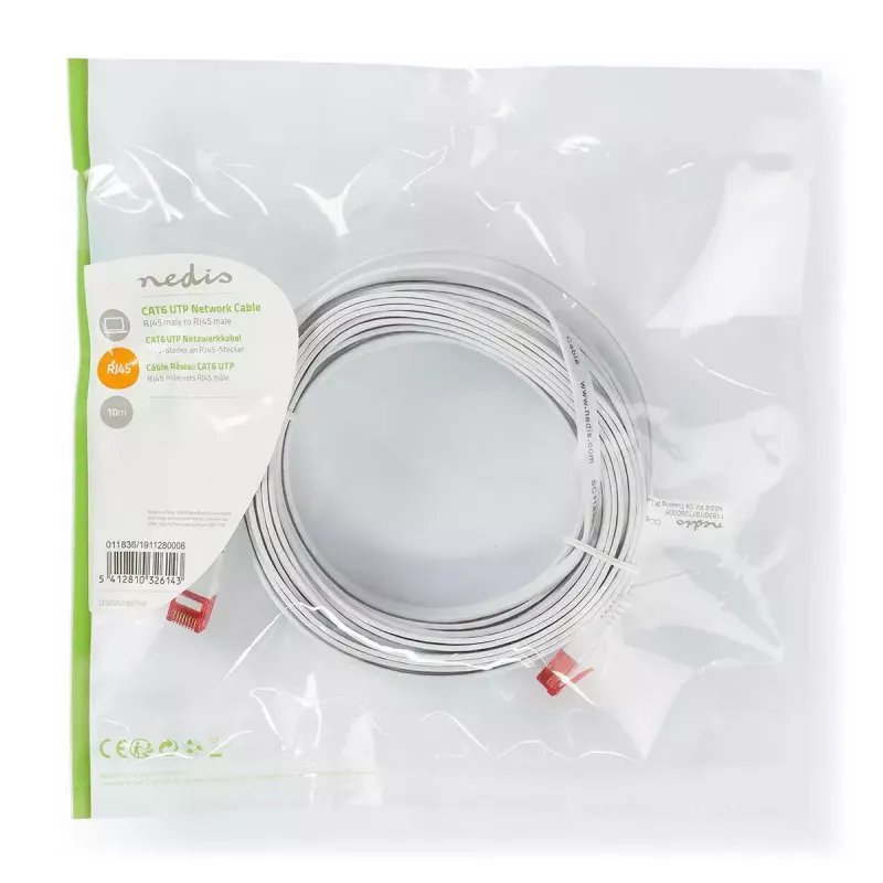 Nedis CCGP85216WT100 tīkla kabelis balts 10 m Cat6 U/UTP