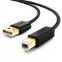 USB 2.0 kabelis UGREEN 10350 — USB A uz USB B, 1,5 m, zelta pārklājuma kontakti, melns