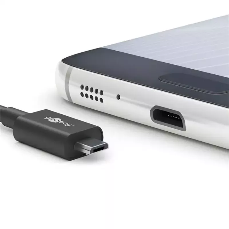 Goobay Micro-USB barošanas avots 15 W iekštelpu lādētājs 3 A 1,5 m melns