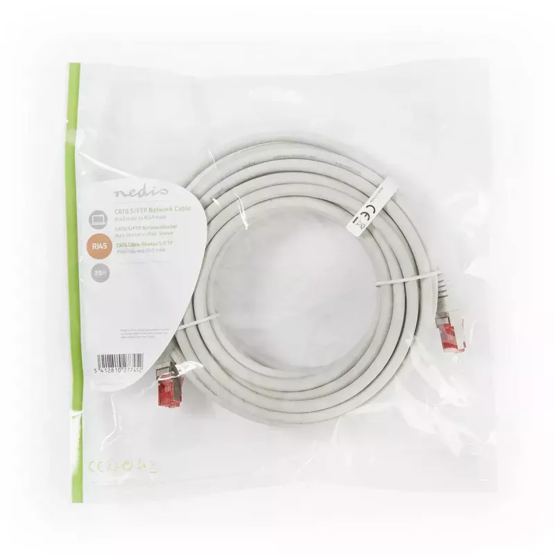 Tīkla kabelis Nedis CCGP85221GY75 7.5 m Cat6 SF/UTP