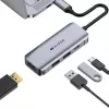 Klēpjdatora dokstacija HYPER HD41-GL USB 2.0 Type-C melna/pelēka