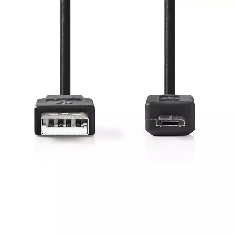 Nedis USB kabelis USB 2.0 3m USB A Micro-USB B Melns