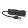 USB centrālmezgls Nedis CCGB61250BK01 USB 3.2 Gen 1 Type-A 5000 Mbit/s Melns