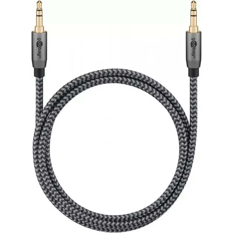 Audio kabelis WENTRONIC Goobay 65275 — 3 m, 3,5 mm TRS vīrišķais–vīrišķais, zeltīti kontakti, magnētiski ekranēts