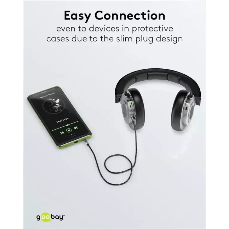 Audio kabelis WENTRONIC Goobay 65275 — 3 m, 3,5 mm TRS vīrišķais–vīrišķais, zeltīti kontakti, magnētiski ekranēts