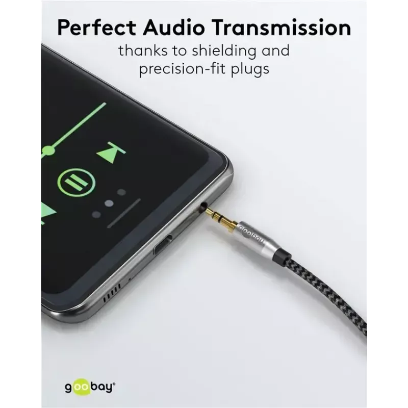Audio kabelis WENTRONIC Goobay 65275 — 3 m, 3,5 mm TRS vīrišķais–vīrišķais, zeltīti kontakti, magnētiski ekranēts