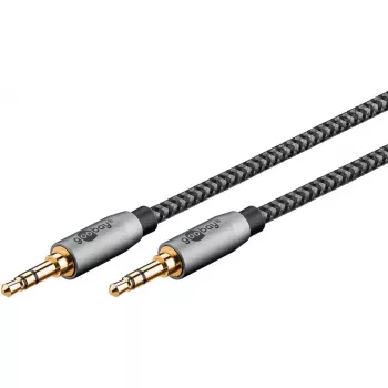 Audio kabelis WENTRONIC Goobay 65275 — 3 m, 3,5 mm TRS vīrišķais–vīrišķais, zeltīti kontakti, magnētiski ekranēts